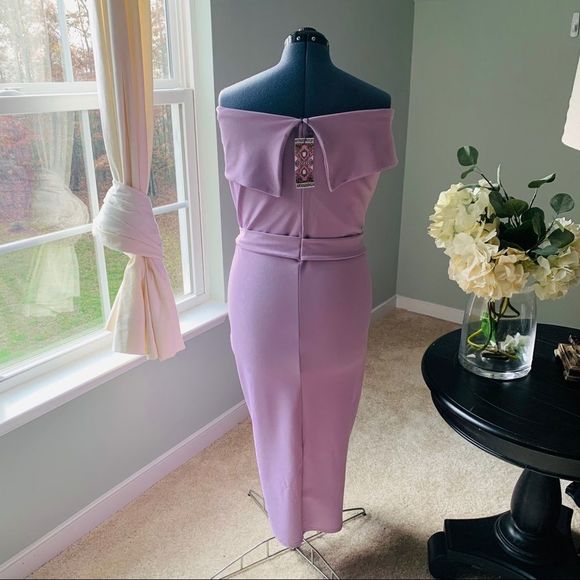 Boohoo + Berdot Tie Belt Midi Dress NWT Size 24 - Picture 4 of 6